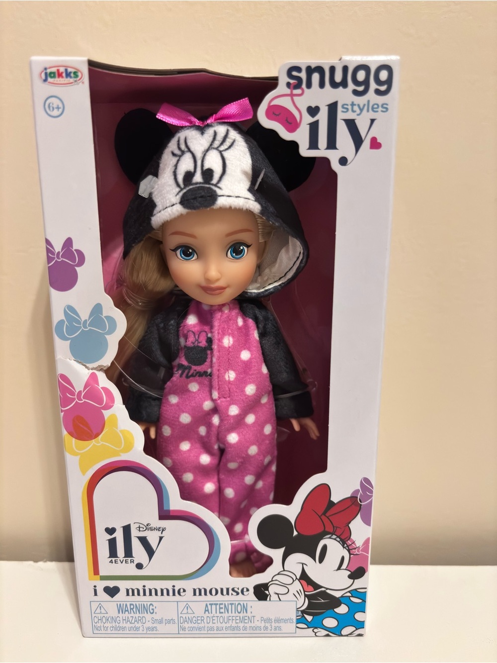 Disney Minnie Mouse Pink Polka Dot Snugg Styles Doll